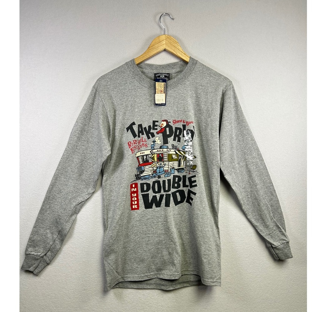 Steve & Barrys Long Sleeve Graphic T Shirt Mens Size‎ S Take Pride Double Wide